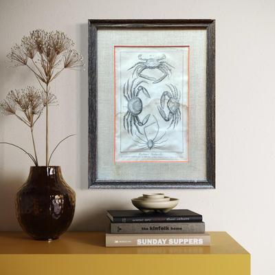 Sale Photo Thumbnail #410: Linen matting. Bottom half of print has moisture damage.
Measures: 15.5" wide x 20.75" high