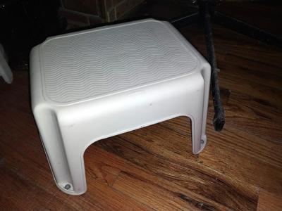 RETRO BARSTOOL-KITCHEN TOWELS AND PLASTIC STEP