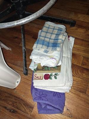 RETRO BARSTOOL-KITCHEN TOWELS AND PLASTIC STEP