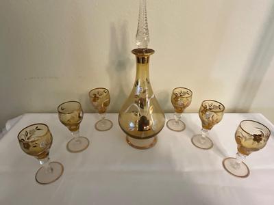 Sale Photo Thumbnail #118: Hand-blown in nature using colored amber glass and gold accents