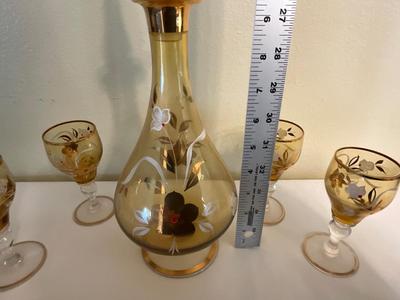 Sale Photo Thumbnail #121: Hand-blown in nature using colored amber glass and gold accents