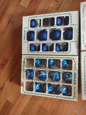 BLUE AND WHITE/SILVER CHRISTMAS ORNAMENTS