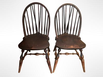 Pair of Windsor-Style Spindle-Back Chairs
