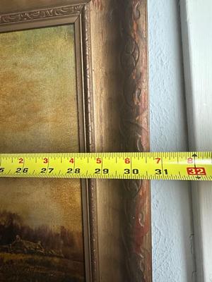 Vintage Louisiana Swamp Landscape Painting in Gilt Frame