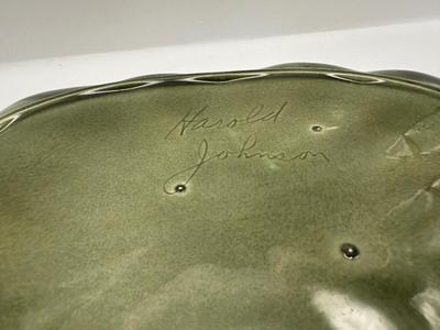 Mid Century Harold Johnson Signed Leaf Dish