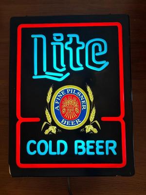 Miller Lite Plastic Illuminated Electric Sign