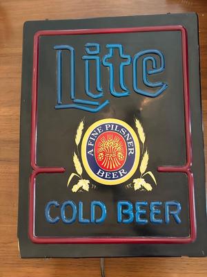 Miller Lite Plastic Illuminated Electric Sign
