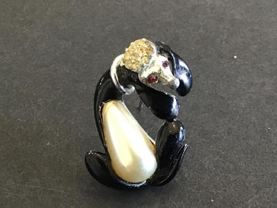 Jelly a belly Style Black Poodle Vintage Pin