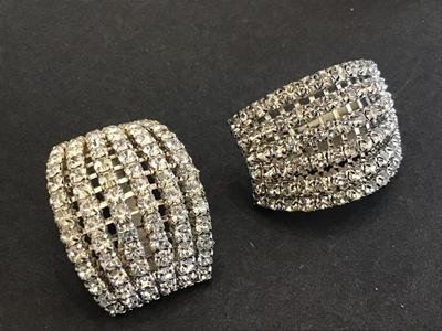 Gorgeous Large Rhinestone Statement clip on Earrings