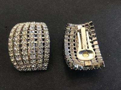 Gorgeous Large Rhinestone Statement clip on Earrings