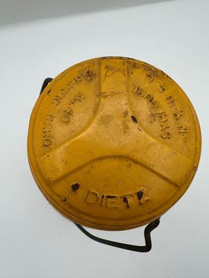 Vintage Dietz Nautical Caution No. 40 Lantern – Yellow with Red Glass Globe