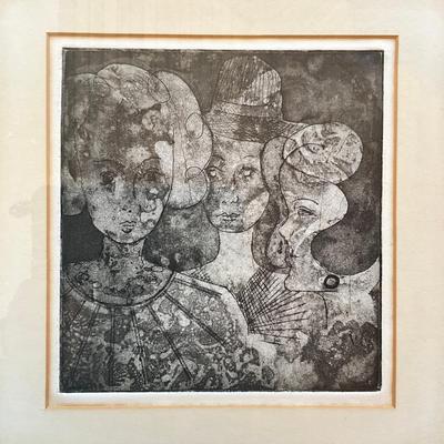 Sale Photo Thumbnail #424: Single matted, does have age
Measures: 12.75" wide x 13.75" high
