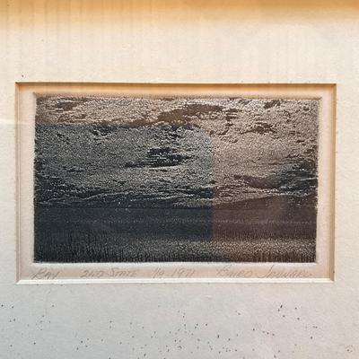 Sale Photo Thumbnail #429: One is "Bay 2nd State" 1 out of 9, 1971
One is "Bay 1st State" 2 out of 7, 1971
Small measures: 9.5" wide x 8.5" high
Large measures: 9.5" wide x 14" high