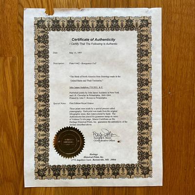 Sale Photo Thumbnail #469: Comes with excerpt from a book
Comes with certificate of authenticity
Measures: 14" wide x 11" high- framed.