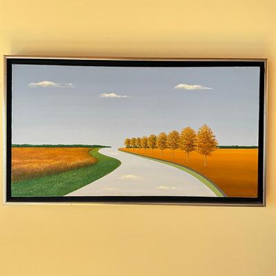 Sale Photo Thumbnail #559: Measures: 36.5" wide x 20.75" high x 1.5" deep in floating frame.