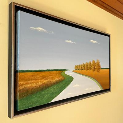 Sale Photo Thumbnail #561: Measures: 36.5" wide x 20.75" high x 1.5" deep in floating frame.