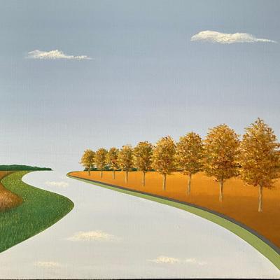 Sale Photo Thumbnail #562: Measures: 36.5" wide x 20.75" high x 1.5" deep in floating frame.