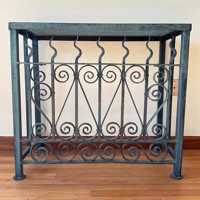 Sale Photo Thumbnail #575: Measures: 33.75" wide x 16" deep x 30.25" high
made from 19th Century Iron Gates.  
Est. Value $900.00