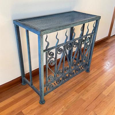 Sale Photo Thumbnail #576: Measures: 33.75" wide x 16" deep x 30.25" high
made from 19th Century Iron Gates.  
Est. Value $900.00