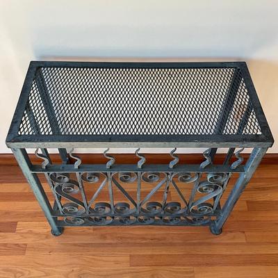 Sale Photo Thumbnail #574: Measures: 33.75" wide x 16" deep x 30.25" high
made from 19th Century Iron Gates.  
Est. Value $900.00