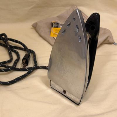 Sale Photo Thumbnail #492: GE Vintage Travel Iron with Bag/Paperwork/Water Holder; Tested/Works