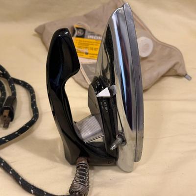 Sale Photo Thumbnail #491: GE Vintage Travel Iron with Bag/Paperwork/Water Holder; Tested/Works