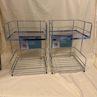 Sale Photo Thumbnail #511: 2 Two Tier Chrome Shelves, New- Storage for Kitchen, Bathroom, Etc.