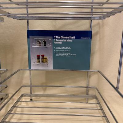 Sale Photo Thumbnail #512: 2 Two Tier Chrome Shelves, New- Storage for Kitchen, Bathroom, Etc.