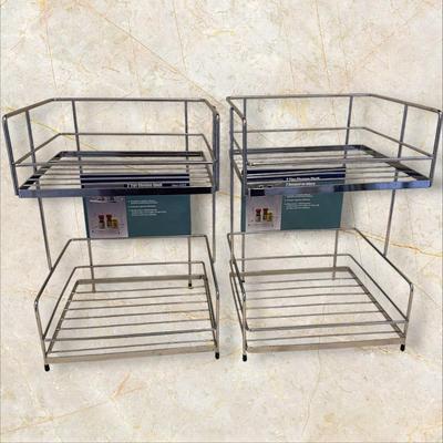 Sale Photo Thumbnail #513: 2 Two Tier Chrome Shelves, New- Storage for Kitchen, Bathroom, Etc.