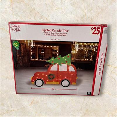Sale Photo Thumbnail #524: Christmas- Lighted Car with Tree Yard Decor; Tested/Works, all pieces included