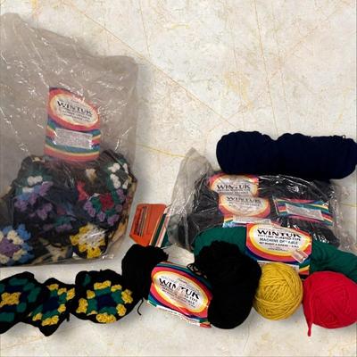 Sale Photo Thumbnail #529: Bag of Already Hand Stitched Quilt Squares & Yard- this one is ready to put together!