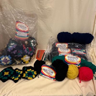 Sale Photo Thumbnail #526: Bag of Already Hand Stitched Quilt Squares & Yard- this one is ready to put together!