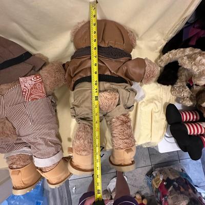 Sale Photo Thumbnail #536: THREE Large Furskins Teddy Bears- missing shoe has been found!!