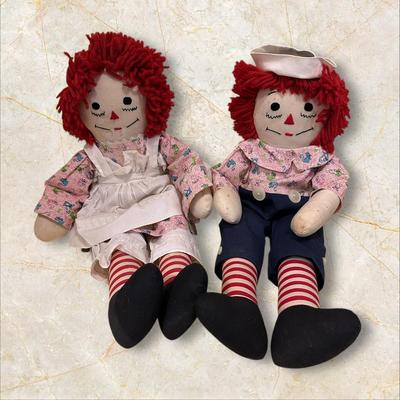 Sale Photo Thumbnail #539: Raggedy Ann and Andy Dolls 22" long, some spotting