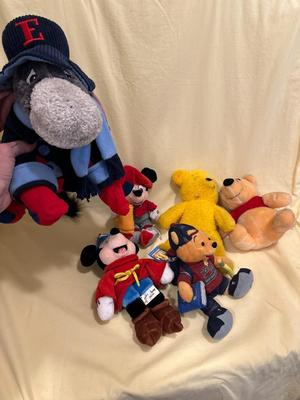 Sale Photo Thumbnail #576: Disney Lot Featuring Eeyore, Mickey, and Pooh- from vintage and loved Pooh to new with tags Mickeys, plus adorable and large Eeyore