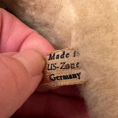 Sale Photo Thumbnail #624: Steiff Stuffed Lamb with Bell- Made in US Zone Germany, fair condition