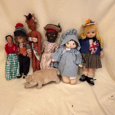 Sale Photo Thumbnail #628: Lot of Cultural Mixed Dolls, Some Handmade, mixed condition good to very good