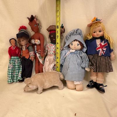 Sale Photo Thumbnail #629: Lot of Cultural Mixed Dolls, Some Handmade, mixed condition good to very good