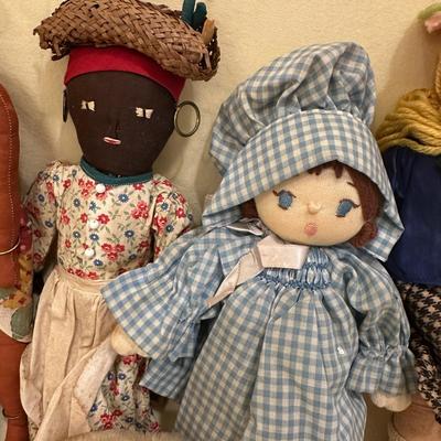 Sale Photo Thumbnail #631: Lot of Cultural Mixed Dolls, Some Handmade, mixed condition good to very good
