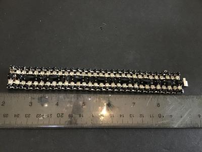 Vintage Rhinestone Bracelet Black Clear Glass