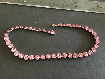 Vintage Pink Rhinestone Necklace