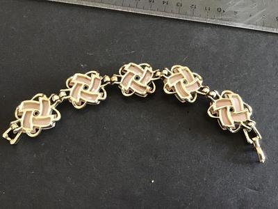 Gold pink Rhinestone Vintage Bracelet