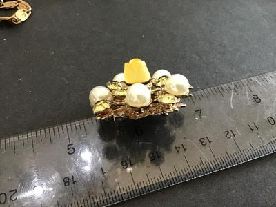 Yellow Rose Vintage Brooch