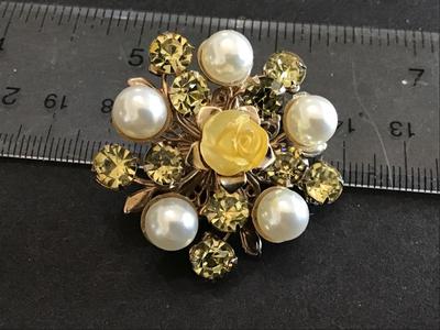 Yellow Rose Vintage Brooch