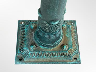 Vintage Cast Iron Pedestal Mailbox with Verdigris Patina
