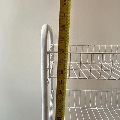Sale Photo Thumbnail #763: TWO Rolling Metal Rack with 4 Shelves/3 Shelves, Large and Small, 33"  and 24" tall