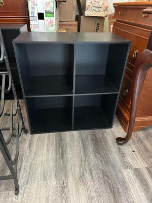 Sale Photo Thumbnail #785: Black Four Cube Storage Shelf- approx. 24" square, good shape, 2 available