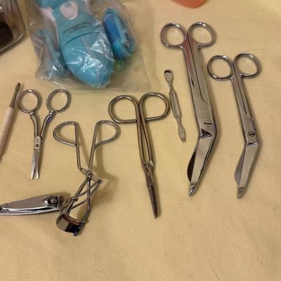 Sale Photo Thumbnail #847: Nails Assorted Lot with Magnifying Mirror, Scissors, Polish, Tweezers++