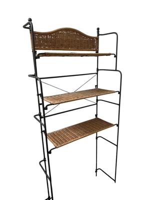Sale Photo Thumbnail #805: Over the Commode Wicker and Metal Shelf