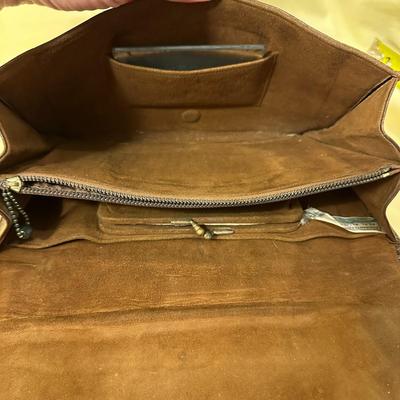 Sale Photo Thumbnail #913: Brown Real Alligator Clutch Handbag - It's Got Claws! This one is most unusual- what a conversation piece, ladies! And in great shape! 10" x 6"